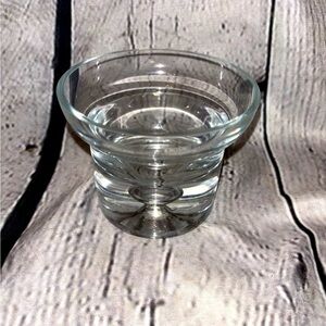 Krosno Poland Crystal Candle Votive Holder Glass Comtrolled Bubble Tall 3.25”